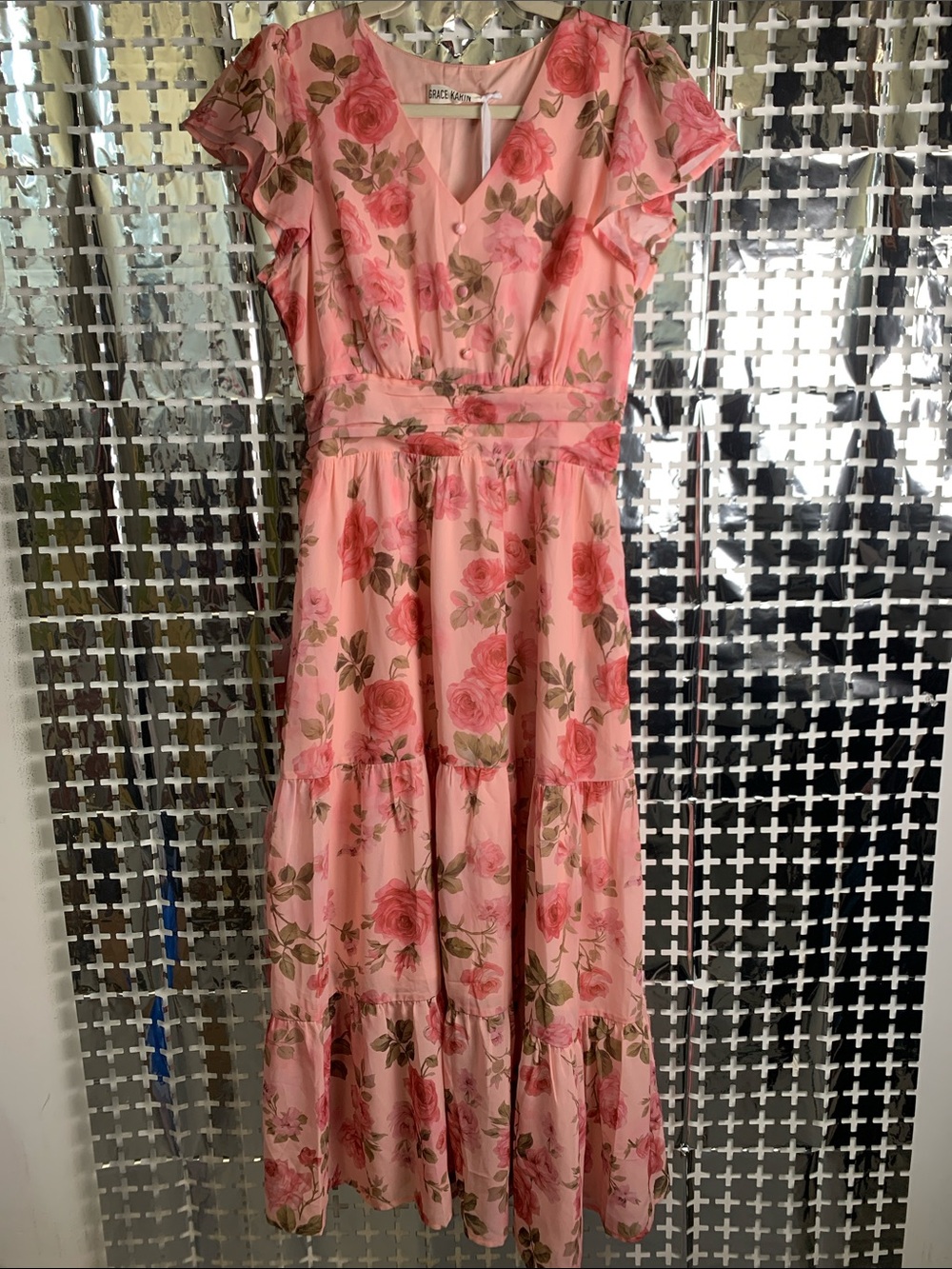 Grace Karin Pink Floral Dress